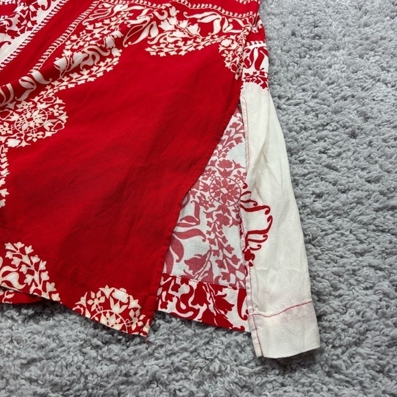 Karen Kane Dress Womens Medium Midi Side Slit Long Red Spaghetti Straps Resort - Picture 5 of 7